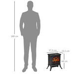 Cheminée électrique sur pied 750/1500 W, fausse cheminée décorative avec effet flamme LED, protection contre la surchauffe, zone de couverture 15-20 m², noir