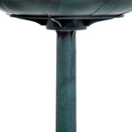 Bain d'oiseaux plateau de diamètre 50cm abreuvoir oiseaux extérieur sur pied hauteur 69,5 cm érugineux