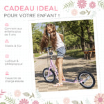 Trottinette patinette Grandes Roues pneumatiques Ø 41 cm avec pegs Rose