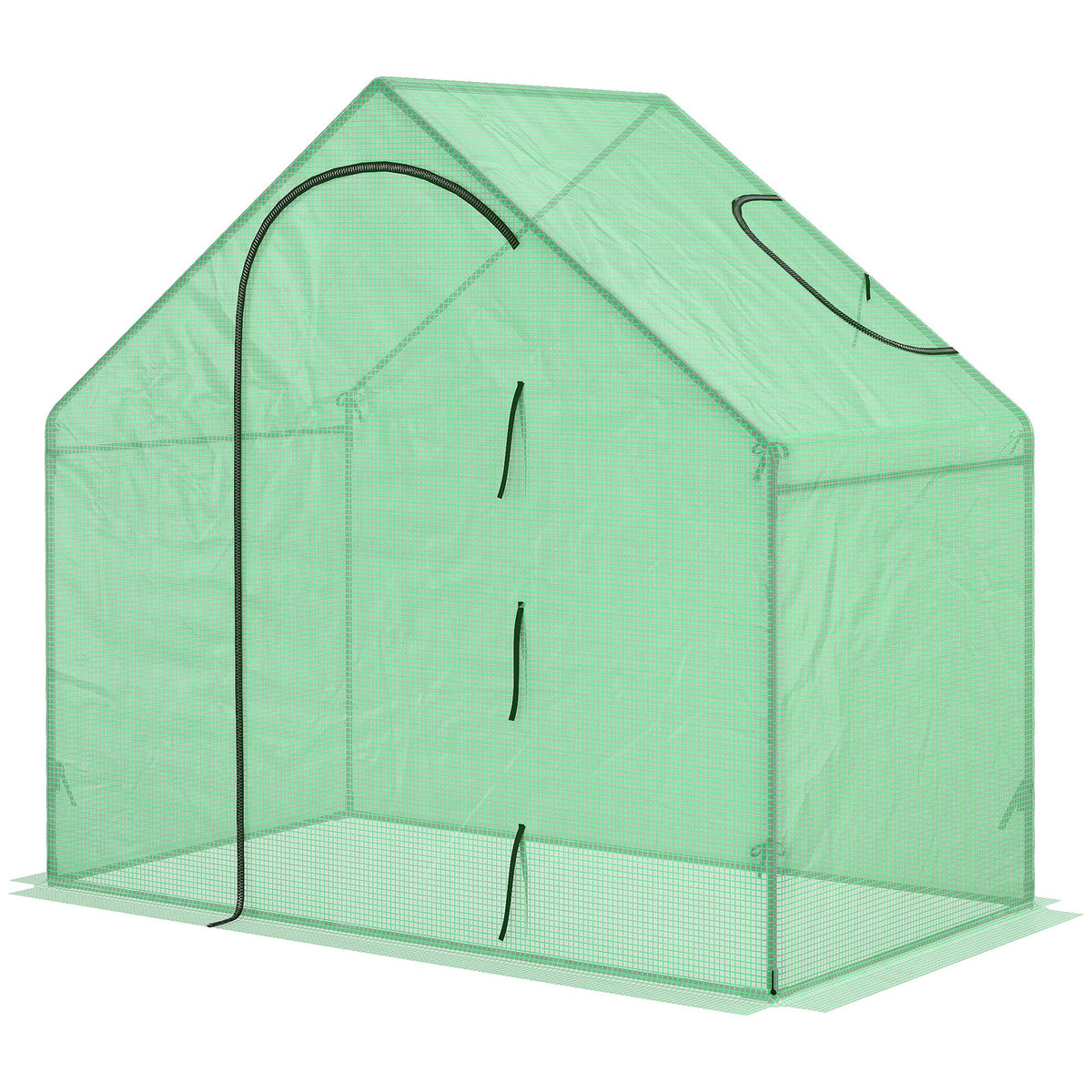 Serra da giardino in PE, serra da balcone, telo rinforzato, telaio in acciaio, porta avvolgibile con cerniera, per ortaggi e piante, interno ed esterno, 180 x 100 x 168 cm, verde