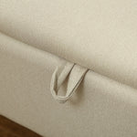 2-in-1-Sitzbank mit Stauraum aus Stoff und schwarzen Stahlbeinen, 102 x 40 x 39,5 cm, beige
