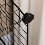 Étagère cube modulable DIY avec 9 compartiments en treillis métallique pour salon, chambre à coucher, noir