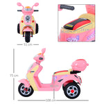 ® Scooter électrique pour Enfant 3 Ans 6 V Métal + polypropylène 108 x 51 x 75 cm Rose/Blanc
