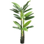 Plante Artificielle Bananier 180 cm, 18 Feuilles Réalistes, Pot, Entretien Facile, pour Maison Bureau, Vert