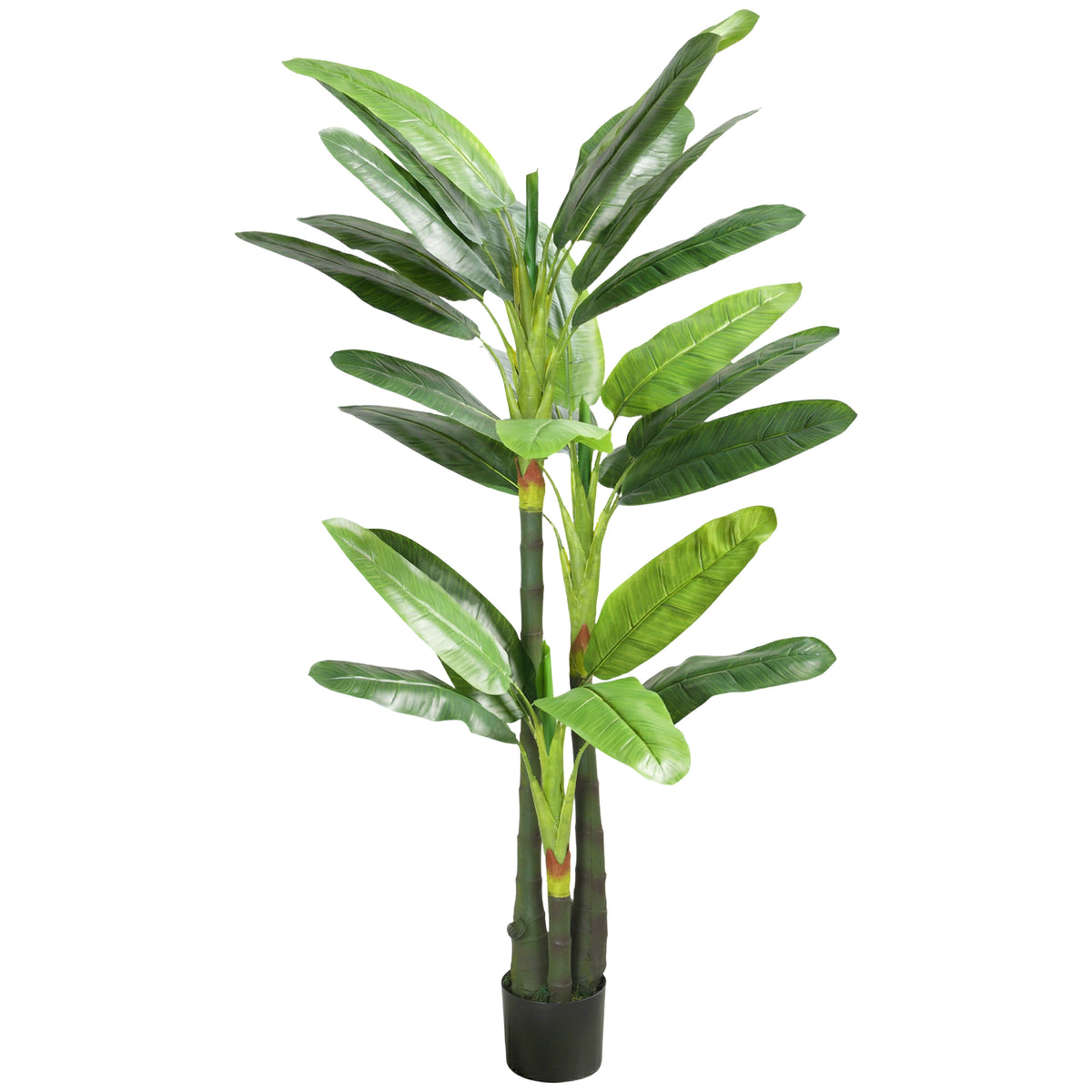 Plante Artificielle Bananier 180 cm, 18 Feuilles Réalistes, Pot, Entretien Facile, pour Maison Bureau, Vert