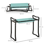 Tabouret de Jardin Pliable agenouilloir de Jardin siège Jardinage avec Coussin Acier EVA Noir Vert