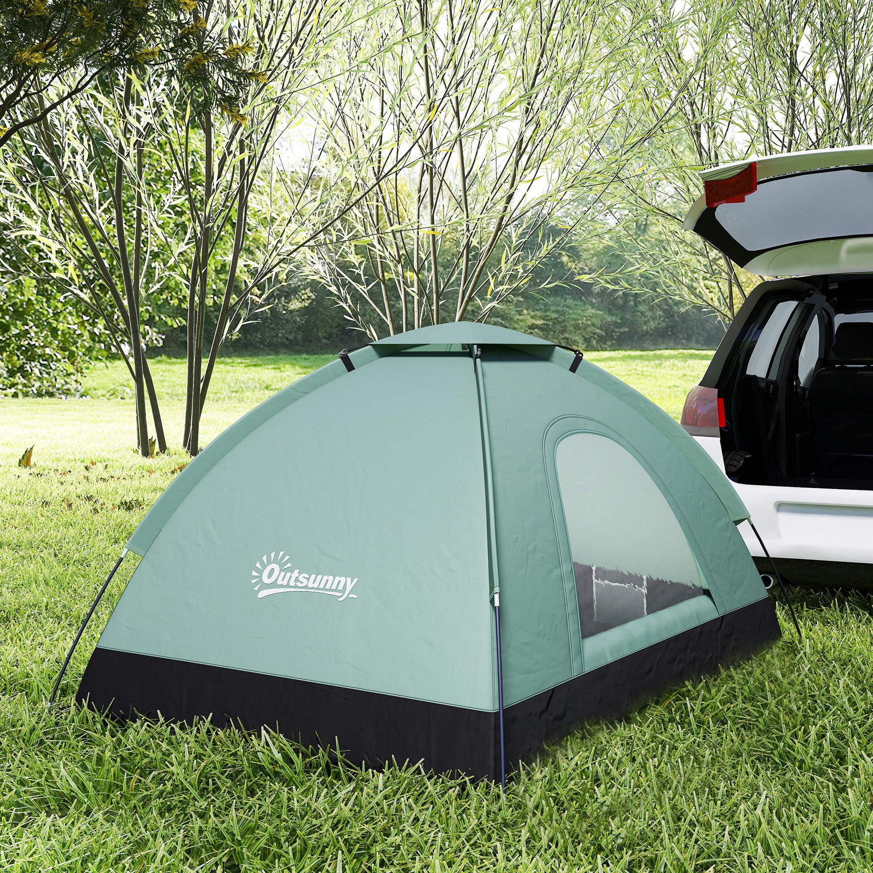 Tente de camping 2 personnes camouflage tente dôme légère ventilée facile à monter avec portes zippées