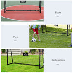 But de football cage de foot châssis métal filet PE piquets & outil inclus dim. 186L x 62l x 123H cm noir blanc