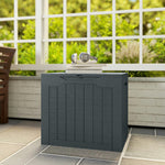 Coffre de rangement extérieur 97L avec poignées encastrées, malle de rangement extérieur étanche 56x41x50cm, gris foncé