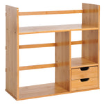 Étagère Livre Bureau Bibliothèque Stockage Organisateur Bureau Cuisine Salle de Bain Bois de Bambou Naturel