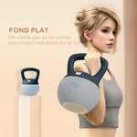 Kettlebell 6 kg - Collaboration .fr x FFHandball - Hantel mit rutschfestem Griff, Grau und Blau