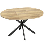 Tavolo da pranzo ovale allungabile per 4-6 persone, tavolo da cucina con allunga 100-135 cm, effetto legno naturale
