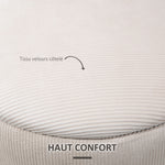 Lot de 2 poufs tabourets repose-pieds coffre de rangement en tissu aspect velours côtelé Ø40 cm et Ø30 cm, crème