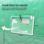 Serra da giardino a tunnel 24m² 8L x 3P x 2A m - 16 finestre, porta avvolgibile con cerniera, acciaio galvanizzato, telo in PE, verde
