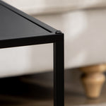 Lot de 2 tables basses gigognes carrées style industriel en métal noir mat - dim. 40 et 35 cm