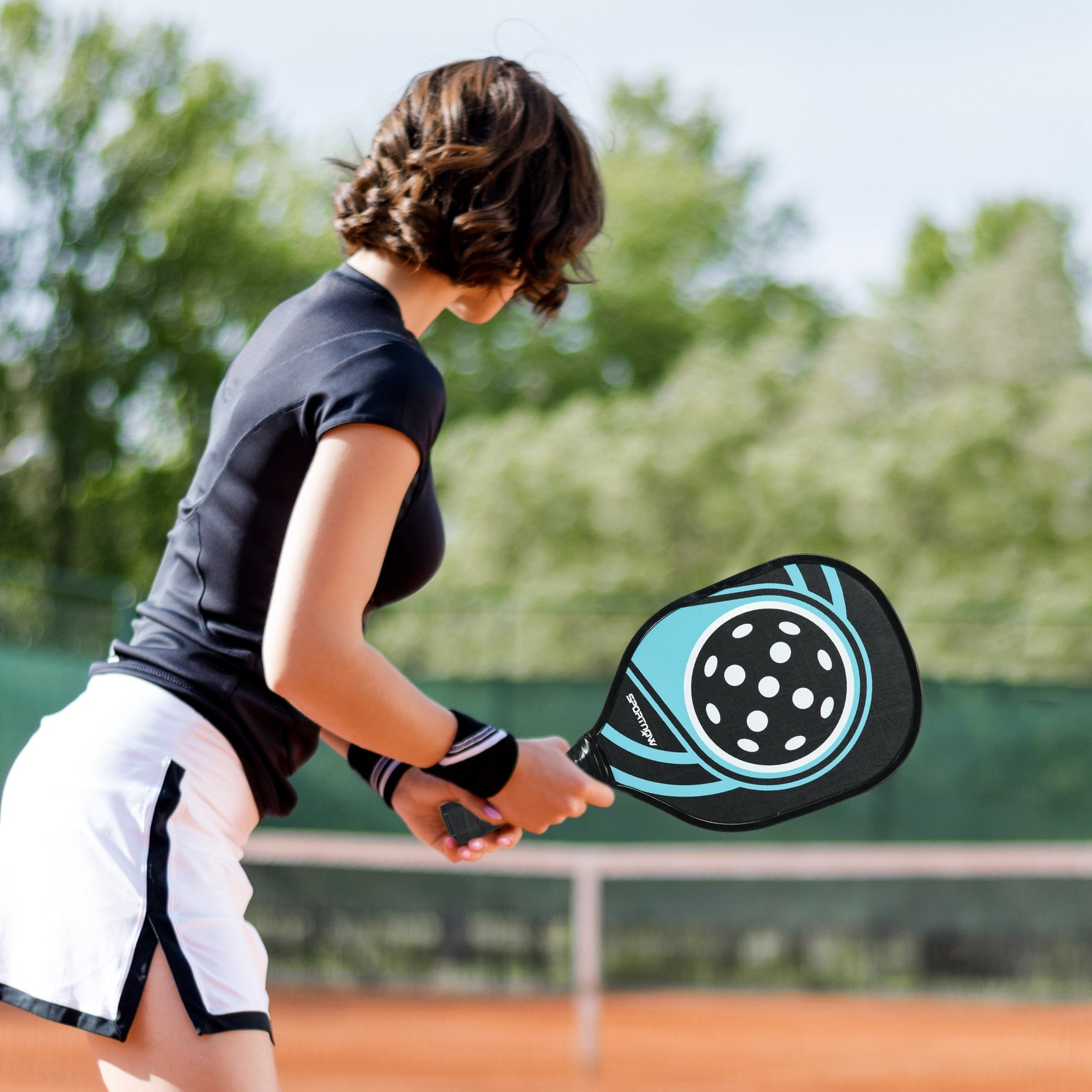 Lot de 4 raquettes de pickleball ensemble de raquette de pickleball en bois de peuplier 4 balles et un sac bleu et noir