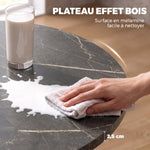 Tavolo da pranzo ovale allungabile per 4-6 persone, tavolo da cucina con allunga 100-135 cm, effetto marmo nero