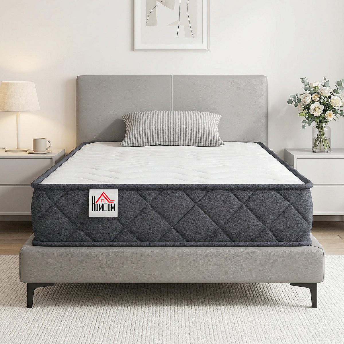 Matelas 90x190cm, matelas 1 personnes, mousse à mémoire de forme, 20cm d'épaisseur, certifié Oeko-Tex, fermeté moyenne