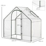 Serre de Jardin Balcon terrasse Serre pour tomates 1,8L x 1l x 1,68H m Acier plastique imperméable Transparent Vert