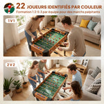 Tafelvoetbalspel 92 cm, 22 spelers, 2 ballen, handmatige scoretellers, antisliphandgrepen, bruin