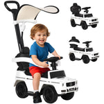 Porteur Enfants Voiture Enfant Multi-équipée 12-36 Mois klaxon Marche-Pieds, Garde-Corps et ombrelle Blanc