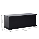 Coffre de rangement coffre à jouets grande capacité de rangement charnière verrouillée  en bois 100 x 40 x 40 cm noir
