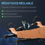 Pédalier d'appartement mini vélo d'appartement résistance ajustable écran LCD 33-43 x 40 x 24,5-34,5 cm en acier noir