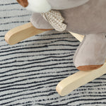 Cheval à Bascule Jouet à Bascule Ourson pour Enfants de 18-36 Mois Fauteuil intégré Ceinture de sécurité Fonction sonore grognement Gris Marron