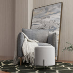 Lot de 2 poufs ottoman tabouret pouf repose-pied en velours pieds en acier pour salon chambre Ø 35 x 38 cm gris clair