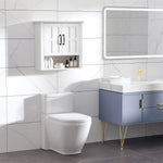 Armoire Haute Murale de Salle de Bain ou WC Placard 2 Portes 2 étagères Niche dim. 60L x 20l x 58H cm MDF Panneaux Particules Blanc