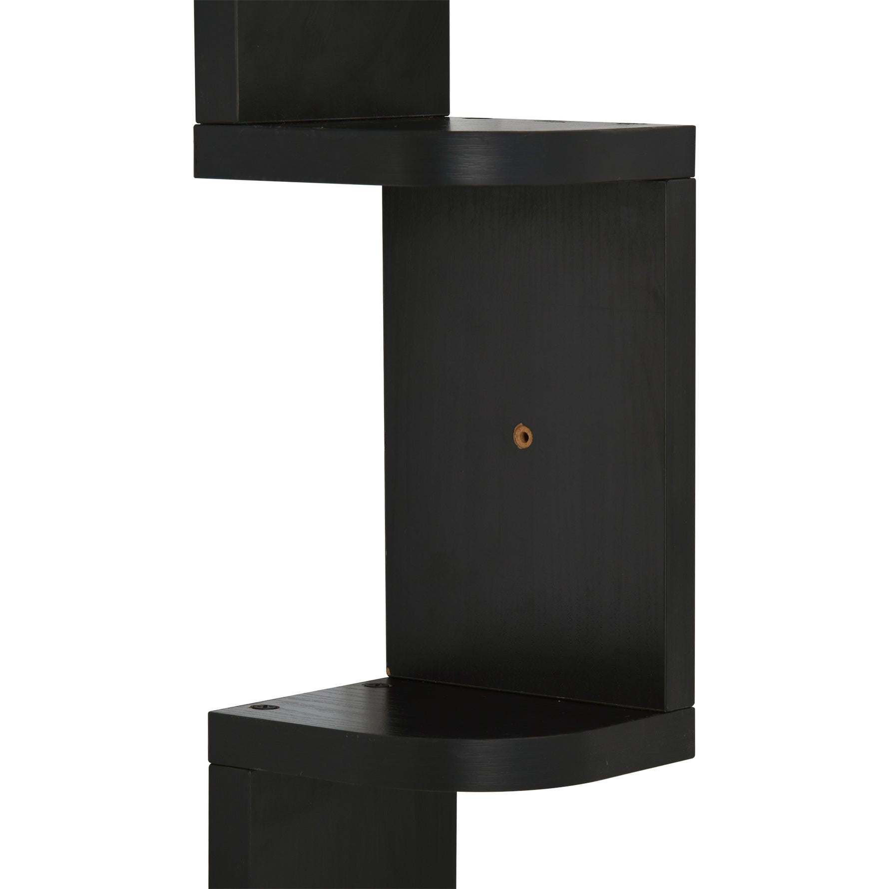 Étagère d'angle Murale à 5 Niveaux Hauteur 120 cm Forme de Zigzag en Bois Noire