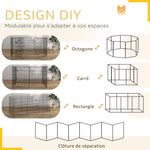 Parc enclos modulable pour chiens lapins rongeurs clôture pour petits animaux intérieur et extérieur 61 x 76 cm noir