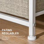 Meuble de rangement chiffonnier moderne 3 tiroirs en tissu, cadre en acier et MDF, 45 x 30 x 71 cm, gris-5