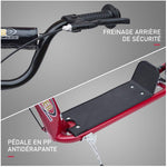 Trottinette enfant patinette pneus 30 cm Hauteur Guidon réglable poignée Frein et béquille Acier pour enfants à partir de 5 ans Rouge