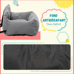 Siège d'auto pour animaux de compagnie sac de transport chien et chat rembourré de coton PP épais sûr et confortable fond antidérapant 50 x 54 x 33 cm gris foncé