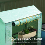 Serre de jardin avec étagères 3 niveaux serre d'hivernage bâche renforcée en PE porte enroulable 100 x 40 x 150 cm vert