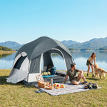 Easy-to-Assemble 2-4 Person Camping Tent with 3 Doors, Waterproof, SUV-Compatible, Dark Blue
