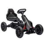 Kart à pédales pour enfants avec siège ajustable 4 positions et roues en EVA 100 x 58 x 58,5 cm noir