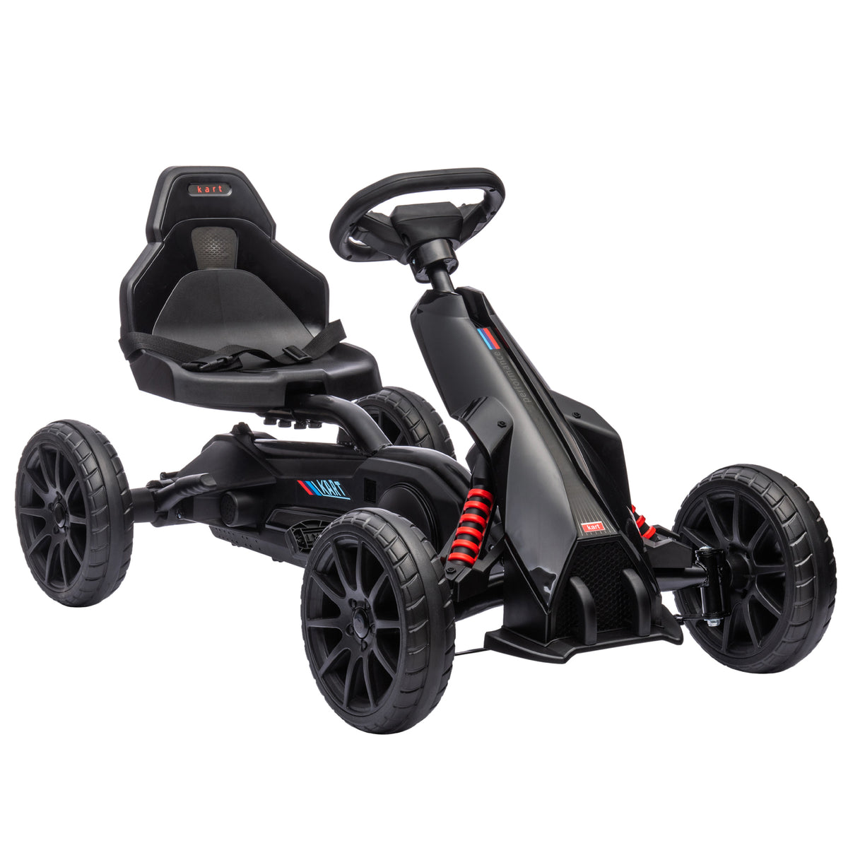 Kart à pédales pour enfants avec siège ajustable 4 positions et roues en EVA 100 x 58 x 58,5 cm noir