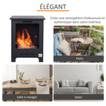 Cheminée bioéthanol sur Pieds brûleur 0,9 L, 3h de durée de combustion Style néo-rétro poêle dim. 40L x 30l x 50H cm Couverture 20-25 m² Noir
