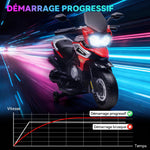 Moto Électrique Enfants 6 V, Voiture Électrique Enfants avec Roues d'Entraînement, Musique, Effets Lumineux, Rouge