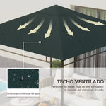 Toile de rechange pour pavillon tonnelle tente toit de remplacement gazebo de jardin tissu polyester 180 g/m²