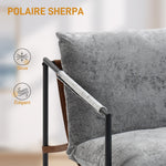 Fauteuil salon, fauteuil d'appoint rembourré en velours imprimé, large assise et structure en acier, 77x91x80cm, gris
