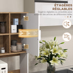 Armario de cocina tipo aparador, mueble de almacenamiento, 2 armarios, 4 puertas, 1 cajón, pasacables, 80 ancho x 40 profundo x 180 alto cm