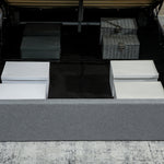 Letto contenitore 140x190, giroletto matrimoniale imbottito con rete a doghe in legno e vano portaoggetti nascosto, senza materasso, grigio
