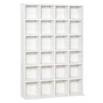 Meuble de rangement multimédia 456 CD/ 336 DVD - bibliothèque en bois avec étagères réglables, 89 x 130,5 cm, blanc
