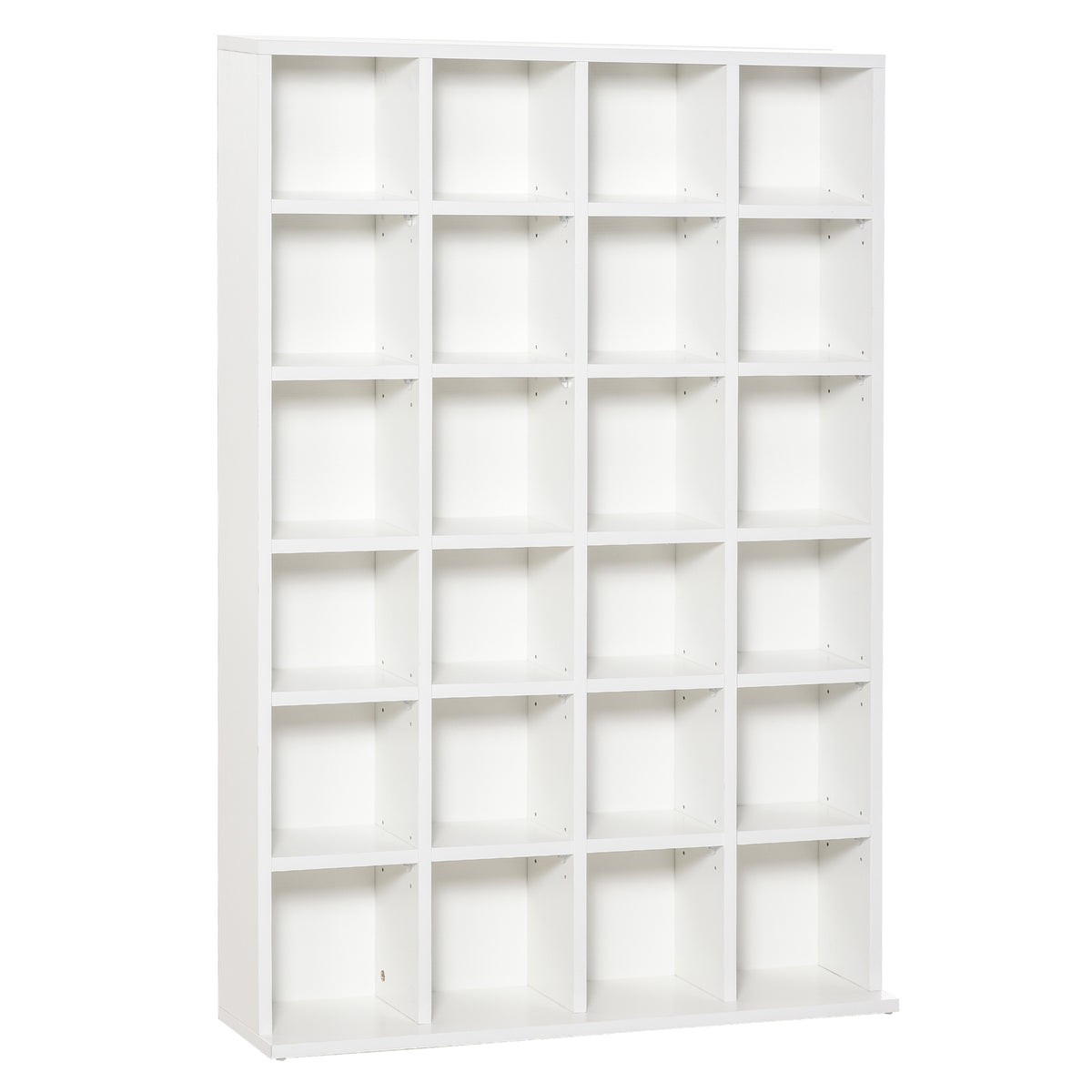 Meuble de rangement multimédia 456 CD/ 336 DVD - bibliothèque en bois avec étagères réglables, 89 x 130,5 cm, blanc