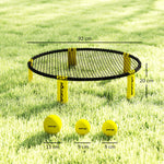 Set gioco di mini-pallavolo all'aperto con rete, 3 palloni e pompa, portatile con borsa per il trasporto gialla