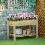 Jardinière surélevée avec Étagère de Rangement en Bois, Carré Potager sur Pied surélevé, 113 x 56 x 84 cm, vert