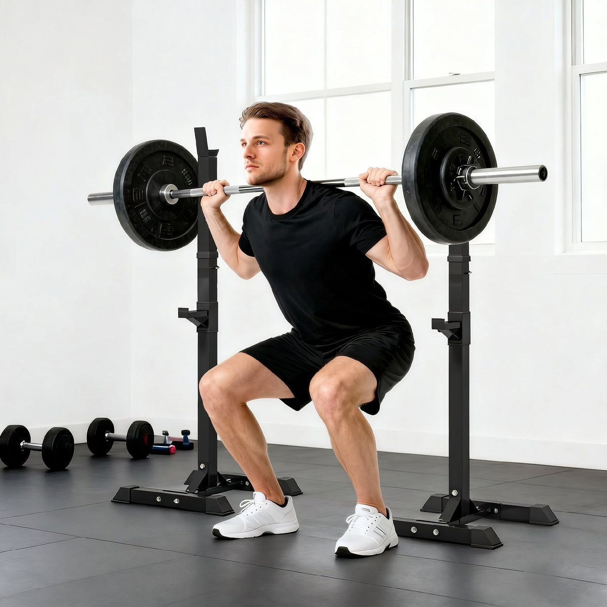 Haltersupport voor krachttraining voor lange halterstang, max. belasting 150 kg